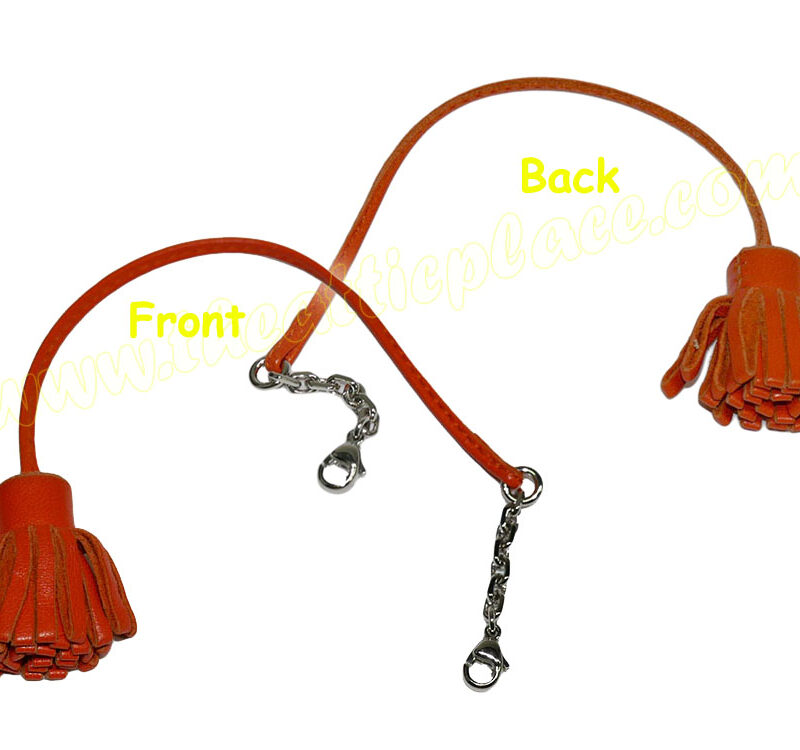 Hermes Carmencita Bookmark Orange Leather Bag Charm-0