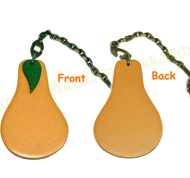 Hermes Fruit Motif Pear Leather Bag Charm -0