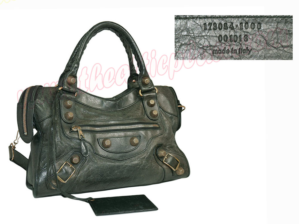 Balenciaga 173084 Anthracite Giant 21 City Bag in Rose Gold Hardware-0