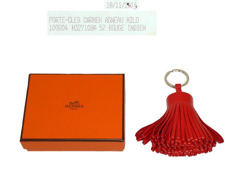 Hermes Carmen Rouge Indien Bag Charm/ Key Holder-0