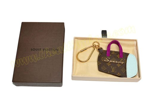 Louis Vuitton LP05208 Purple/Blue Epi Leather with Monogram Canvas "Speedy" Bag Charm/ Key chain/ Holder -0