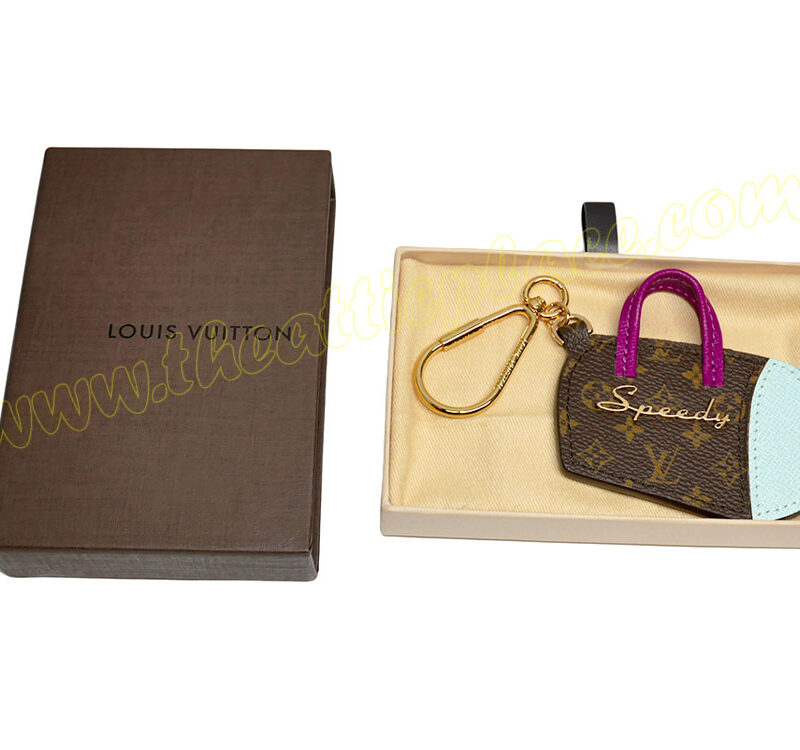 Louis Vuitton LP05208 Purple/Blue Epi Leather with Monogram Canvas "Speedy" Bag Charm/ Key chain/ Holder -0