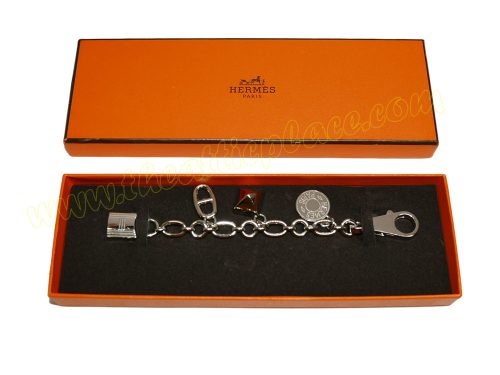 Hermes Medor Olga Olga Key Chain/ Bag Charm Palladium Hardware for Birkin/ Kelly/ Lindy-0
