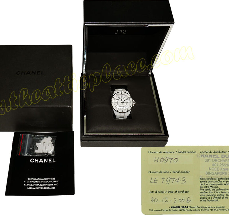 Chanel J12 Collection Automatic White Ceramic 38mm H0970 (LX71686) Watch for Unisex-0