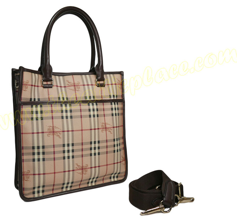 Burberry Signature Horse Canvas Document Tote with Shoulder Strap -0