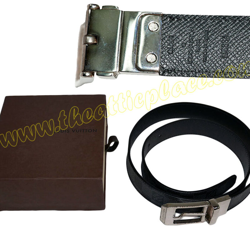 Louis Vuitton M6834U Seattle Damier Graphite / Taiga Reversible Belt 90/36 (CA1180) -0
