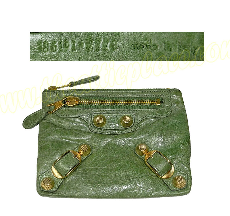 Balenciaga 186191 Olive Green Giant 21 Gold Hardware Porte Monnaie Accessories / Coin Purse-0