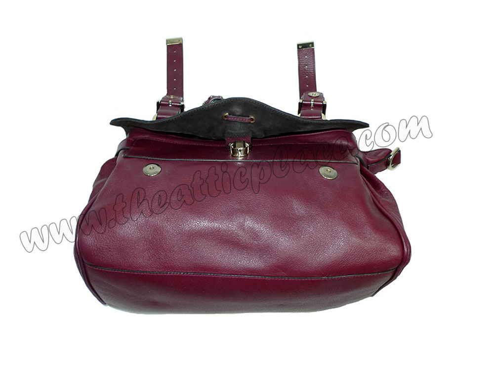 Mulberry Burgundy Calf w Studs Alexa and Strap Messenger/ Crossbody Bag-39236