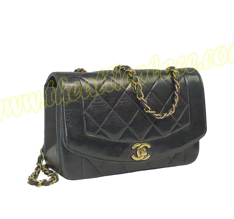 Chanel 3164576 Black Vintage Lambskin Single Flap Gold Hardware Shoulder/ Crossbody Bag-0