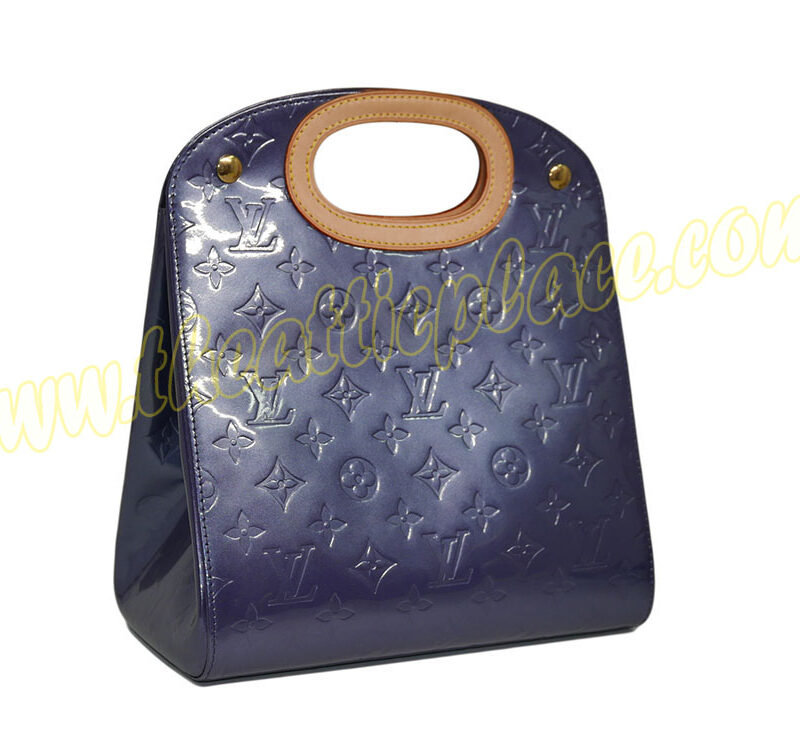 Louis Vuitton M91377 Monogram Vernis Indigo Blue Maple Drive Tote Bag-0