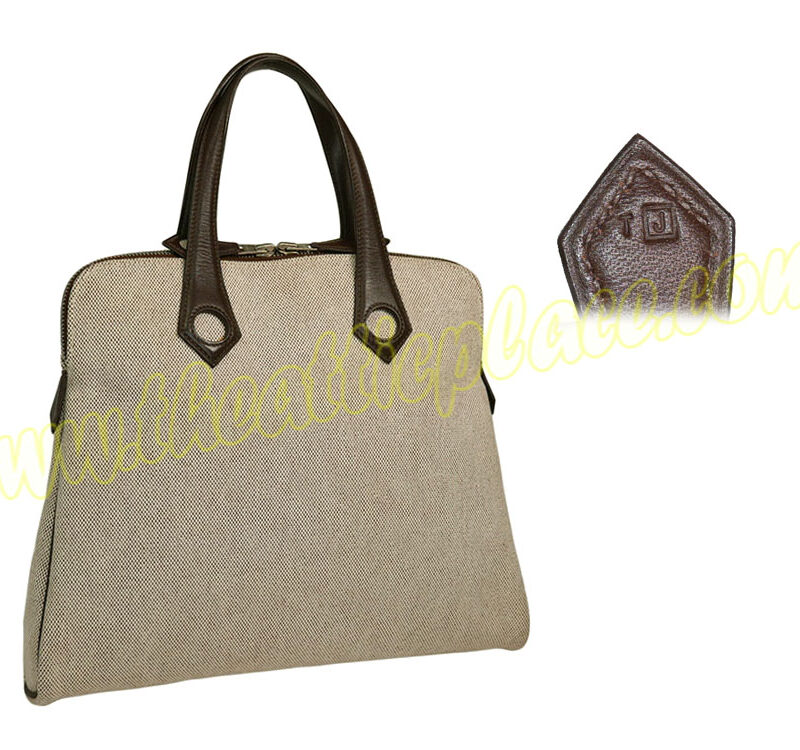 Hermes Heeboo PM J Stamp Canvas Beige/ Brown Tote S-0
