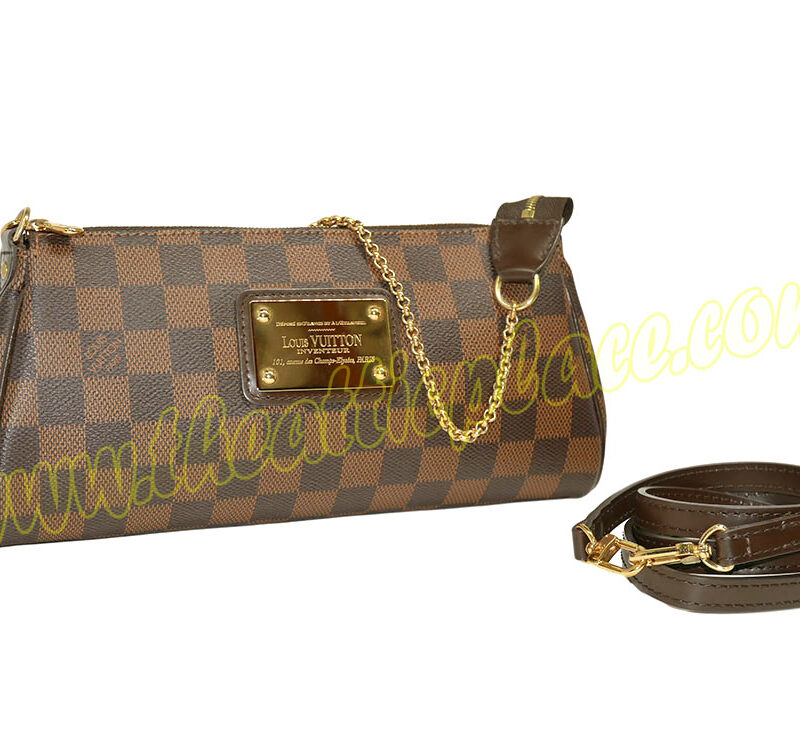 Louis Vuitton N55213 Damier Canvas Eva Clutch (AA2122) with Strap-0