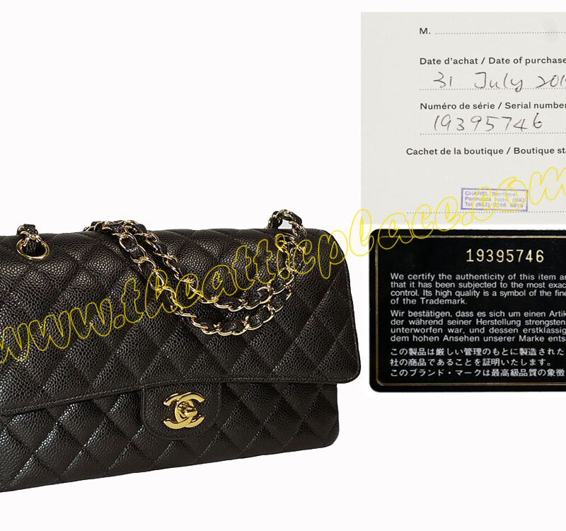 Chanel 19395746 Black Caviar Medium Classic Gold Hardware-0