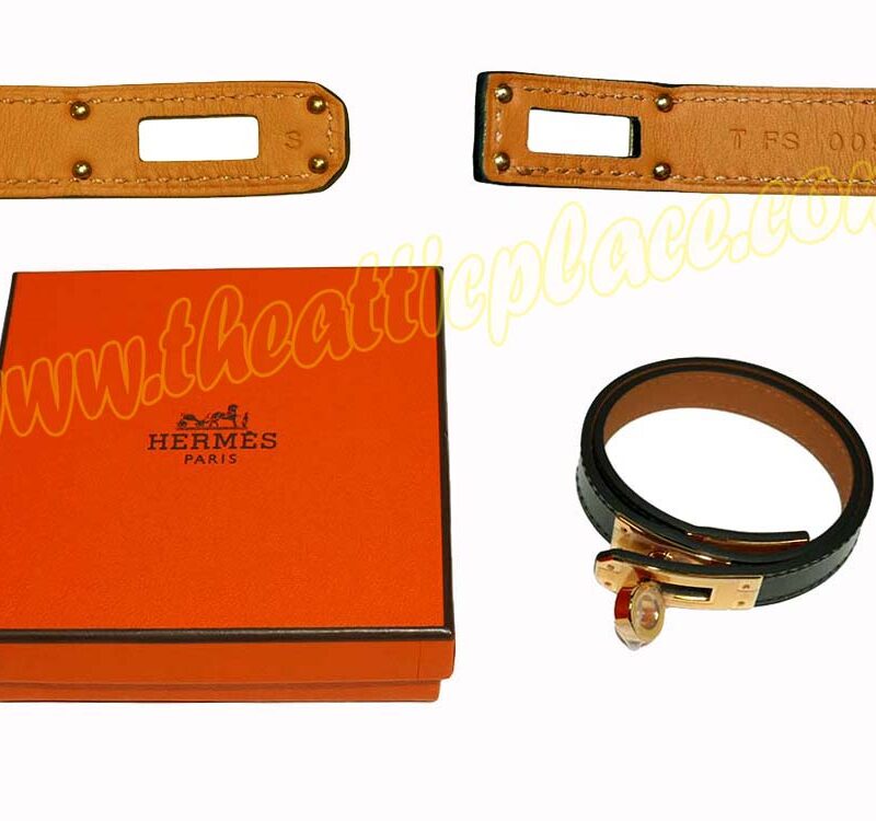 Hermes Kelly Double Tour Box GHW S Size T Stamp Bracelet-0