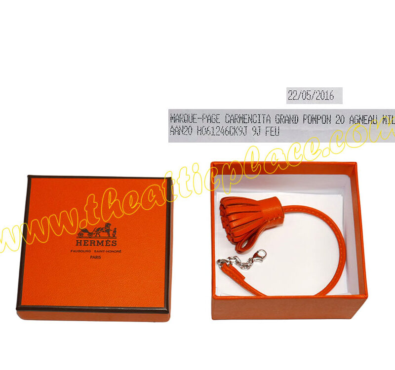 Hermes Pompon 20 Carmencita Feu Book Mark/ Bag Charm-0