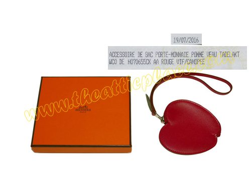 Hermes "Tutti Frutti Porte Monnaie" POMME/ APPLE Rouge VIF/ Canopee Coin Purse -0