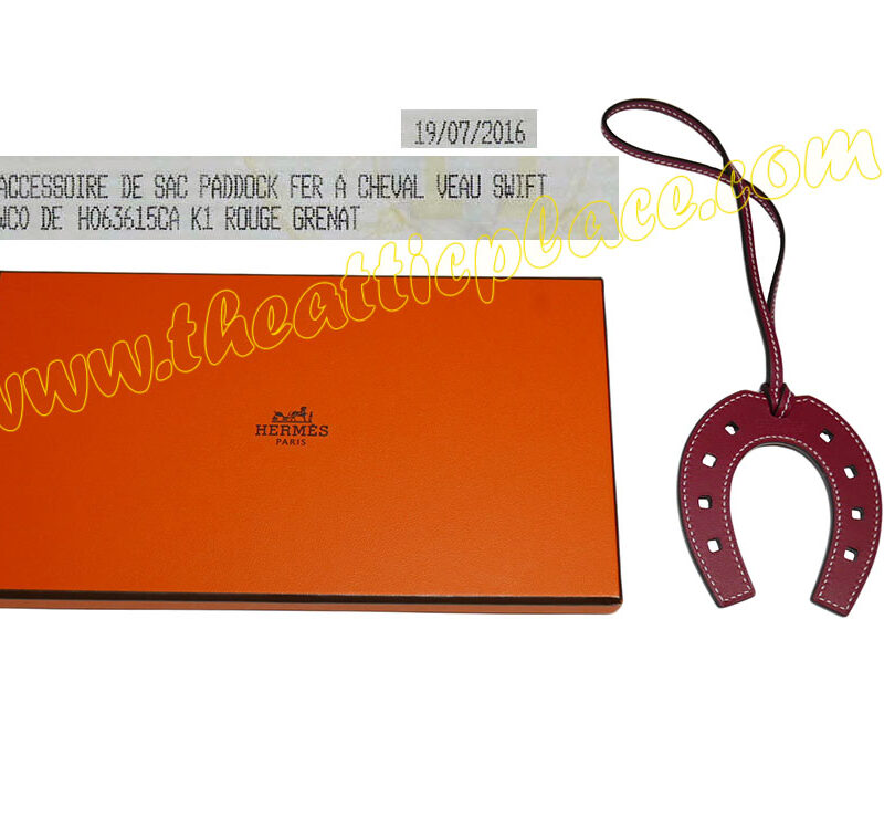 Hermes Horseshoe Swift Rouge Grenat Paddock Charm -0