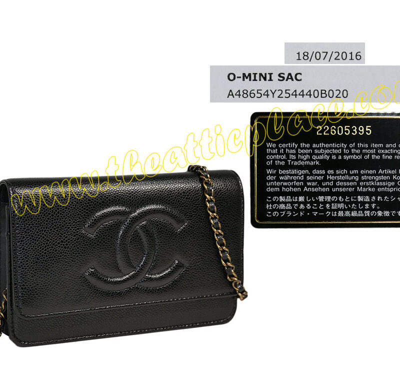 Chanel 22605395 Wallet On Chain A48654Y Black Caviar Timeless CC Logo Vintage Gold Hardware-0