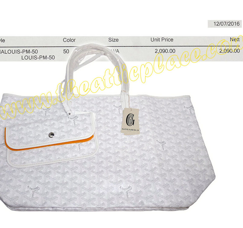 Goyard White/ White Louis PM 50 Special Color Shopping Bag-0
