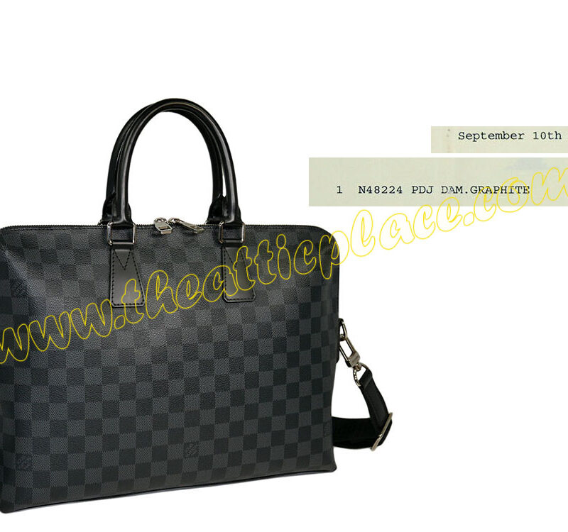 Louis Vuitton N48224 Damier Graphite PDJ Porte-Document Jour w Strap-0