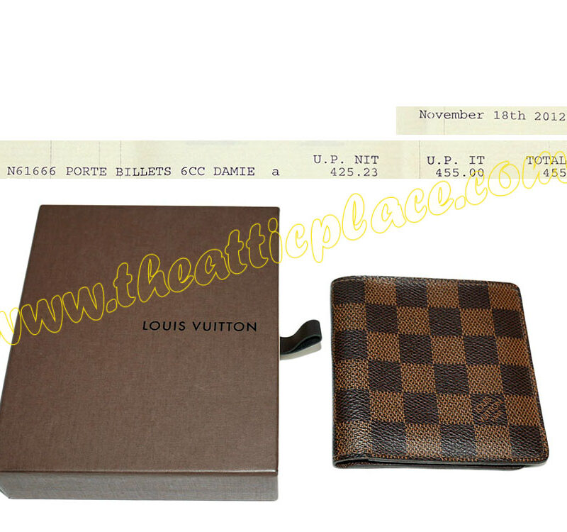 Louis Vuitton N61666 Damier Canvas 6 Cards Wallet (CA2172) for Unisex-0