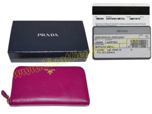 Prada 1M0506 Ametista Saffaino Metal Zipped Wallet-0