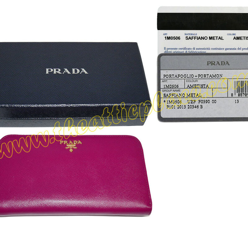 Prada 1M0506 Ametista Saffaino Metal Zipped Wallet-0
