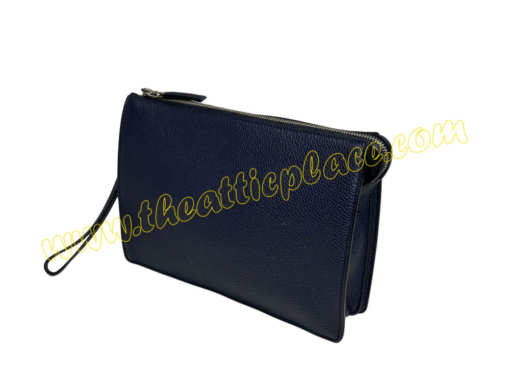 Prada 2VF001 Borsello Dark Blue Toro Grain Calf Men Clutch-39780
