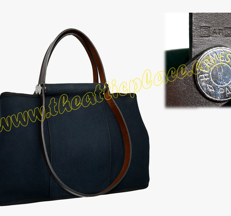 Hermes Unisex Cabag Black/ Brown Calf O Stamp Document Bag-0