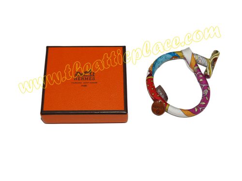 Hermes Petit H Silk Bracelet / Bag Charm -0