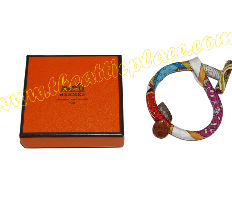 Hermes Petit H Silk Bracelet / Bag Charm -0