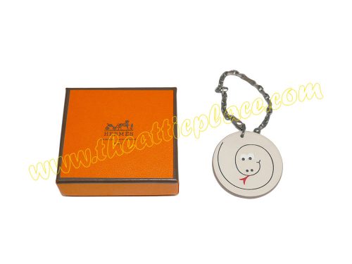 Hermes Leather Snake Beige Key Holder/ Bag Charm for Birkin/ Kelly/ LIndy-0