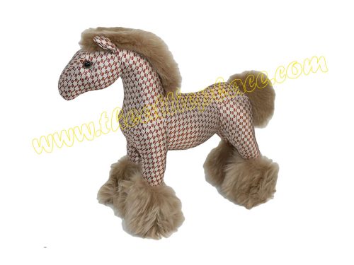 Hermes Limited Hermy PPM Horse Red H Print with Fur for Display / Toys / Gift-0