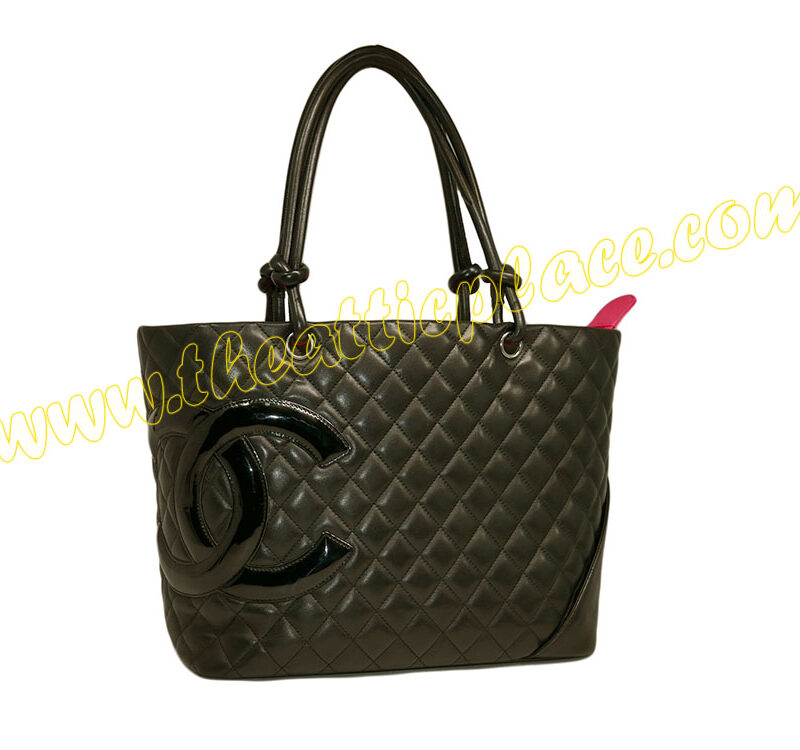 Chanel 11923304 Cambon Black CC Shopping Large Tote-40120