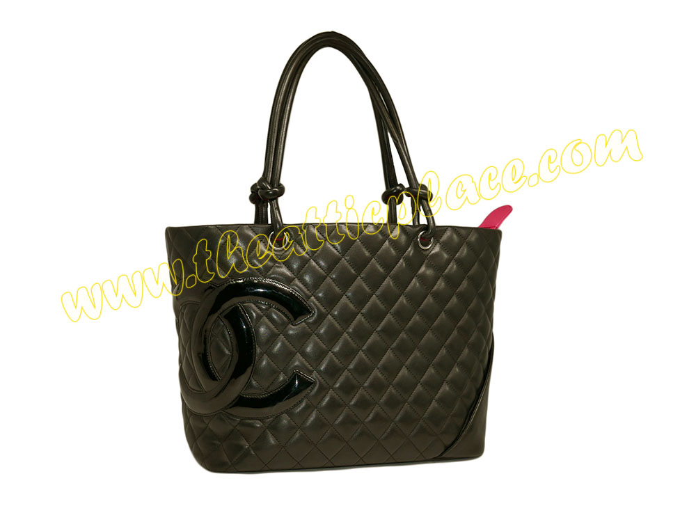 Chanel 11923304 Cambon Black CC Shopping Large Tote-40120