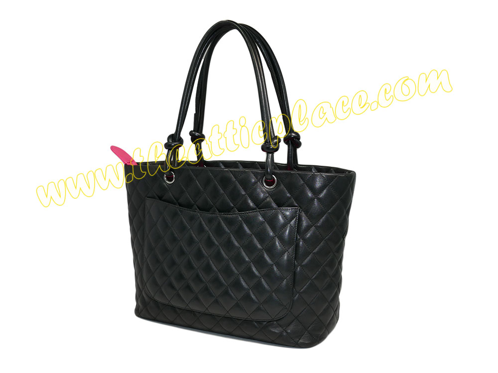 Chanel 11923304 Cambon Black CC Shopping Large Tote-40118