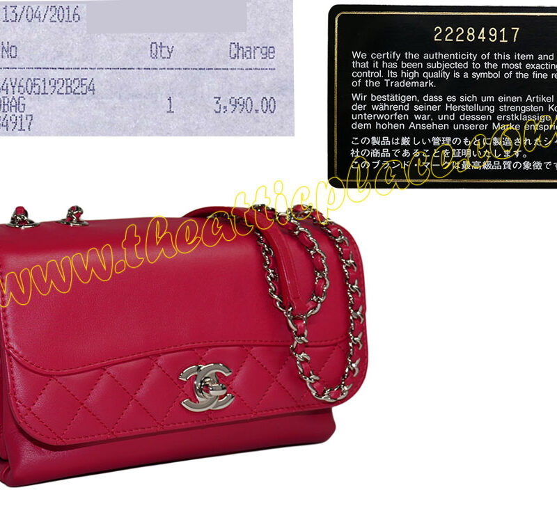 Chanel A93964Y 3C Red Lambskin 22284917 Flap Small Silver Hardware-0