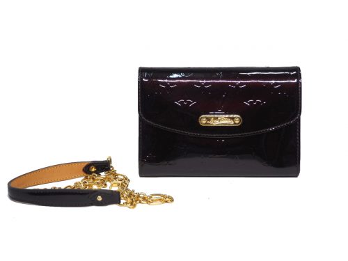 Louis Vuitton M93613 Bel Air Vernis Amarante Wallet on Chain / Chaine Wallet-0