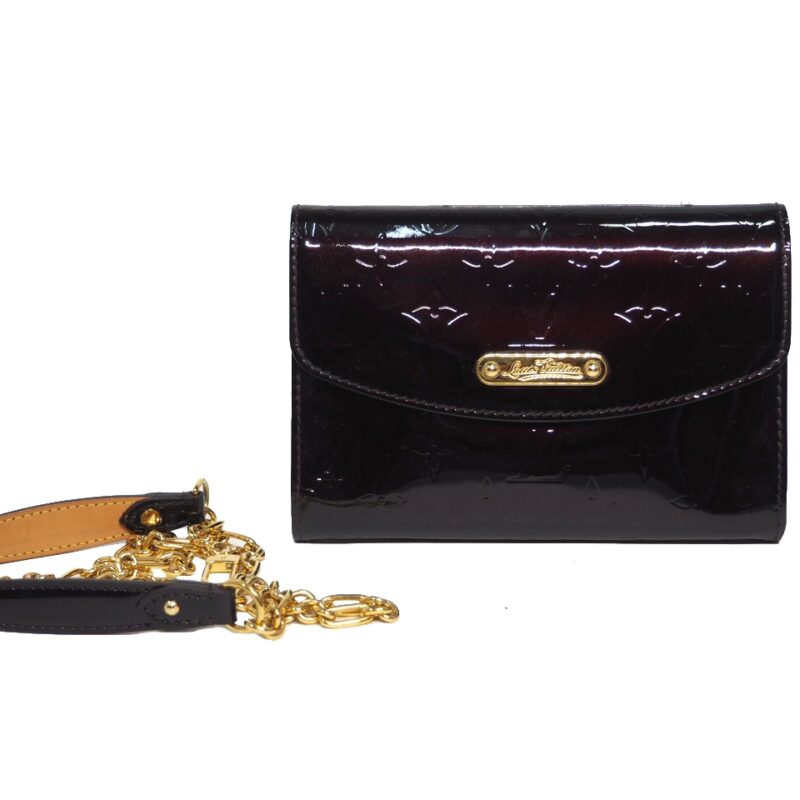 Louis Vuitton M93613 Bel Air Vernis Amarante Wallet on Chain / Chaine Wallet-0