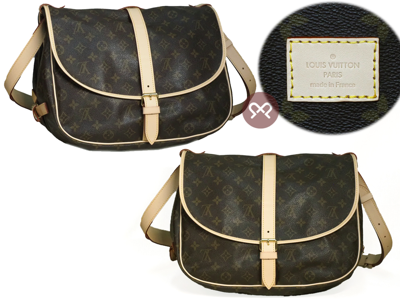 Louis Vuitton M42256 Monogram Canvas Saumur 35 Large Messenger Bag (AR0964) - Image 3