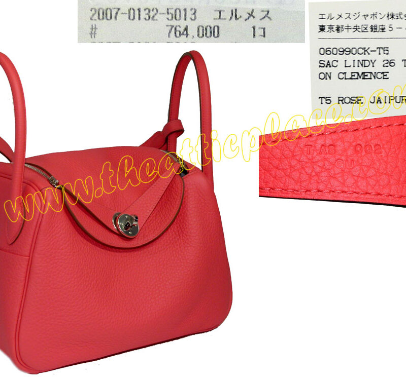 Hermes Lindy 26 Clemence Leather Rose Jaipur T Stamp Palladium Hardware-0
