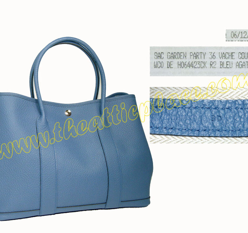 Hermes Garden Party 36cm Bleu Agate Document/ Shopping Bag-0