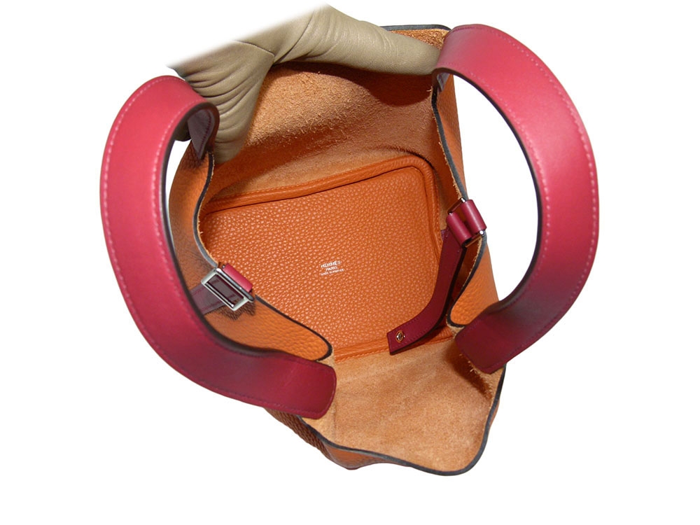JUST ARRIVAL ! Hermes Picotin 18 Lock Clemence/ Swift Orange/ Rouge Grenat-31636