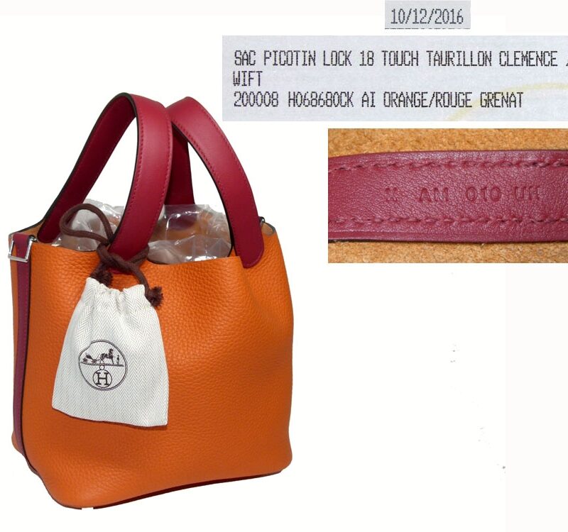 JUST ARRIVAL ! Hermes Picotin 18 Lock Clemence/ Swift Orange/ Rouge Grenat-0