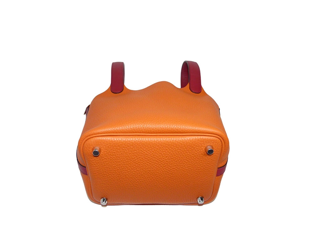 JUST ARRIVAL ! Hermes Picotin 18 Lock Clemence/ Swift Orange/ Rouge Grenat-31638