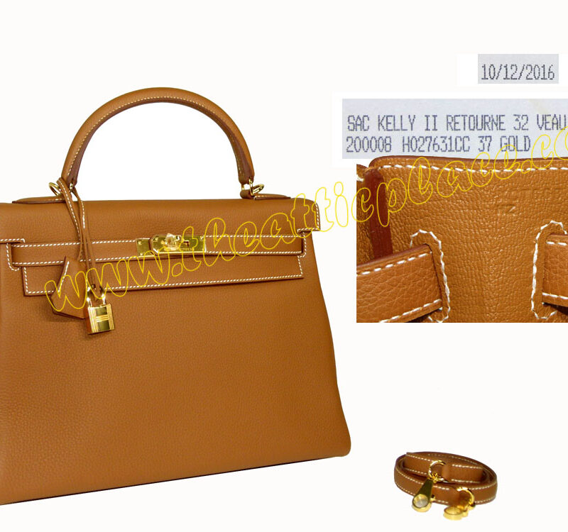 JUST ARRIVED ! BRAND NEW ! Hermes Kelly 32 Retourne Classic Gold in Togo Leather Gold Hardware -0