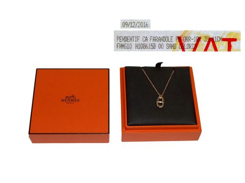 Hermes 39/ 41cm in Two Length Chaine d' Ancre Collection ! Rose Gold Farandole Pandent Necklace-0