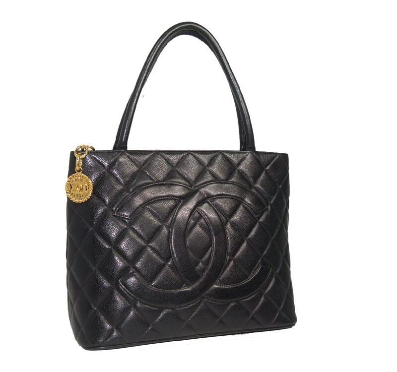 Chanel 6405986 Black Caviar Medallion Tote Gold Hardware-0