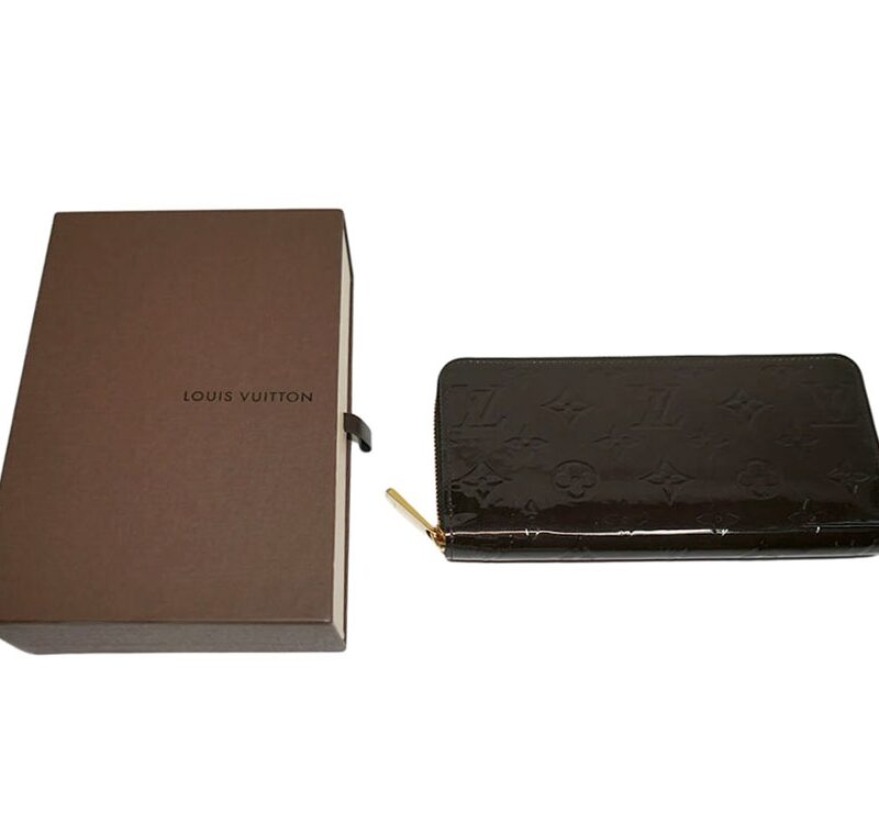 Louis Vuitton M93522 Vernis Blueberry Leather Zippy Wallet-0
