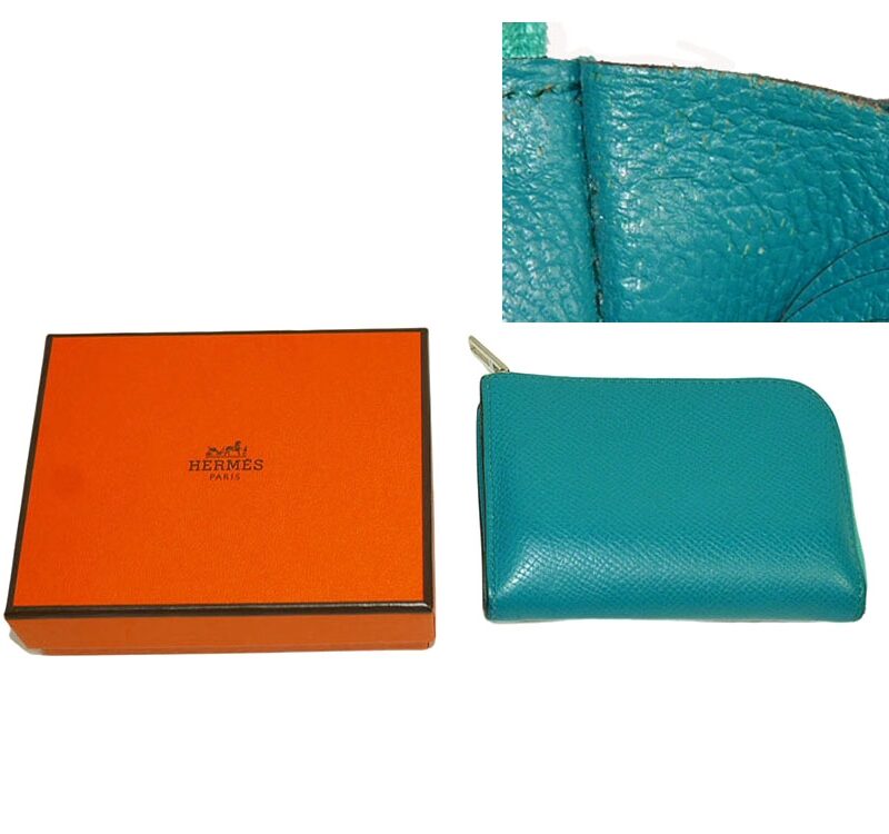 Hermes O Stamp Green/ Menthe Epsom O Stamp Multi-Card Zipped Coins/ Cards Purse-0